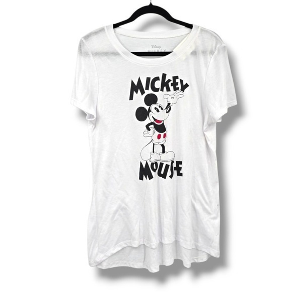 Disney Mickey Mouse Graphic T-Shirt‎ White Short Sleeve Top XL